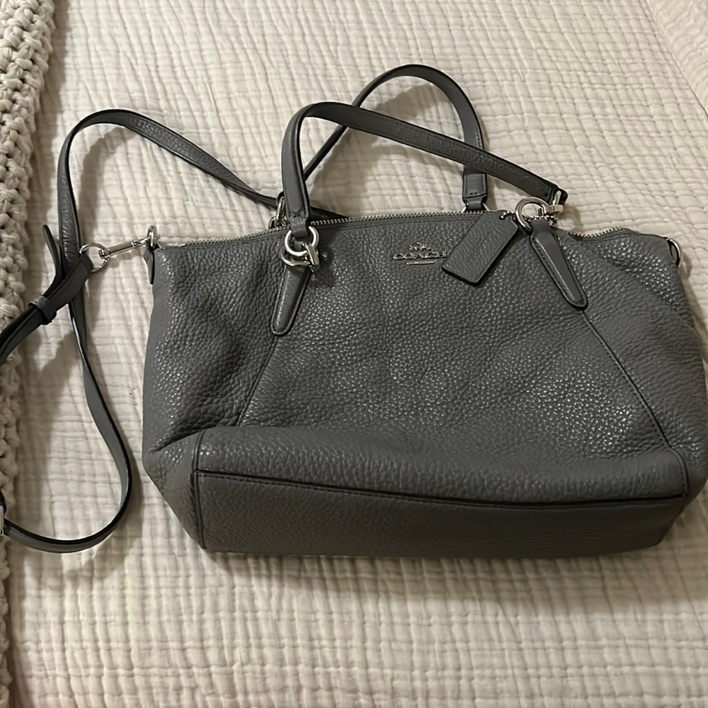 Coach crossbody bag in Grey!  Soft and perfect size!